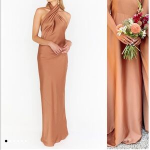 Show Me Your MuMu Copper Satin Halter Top